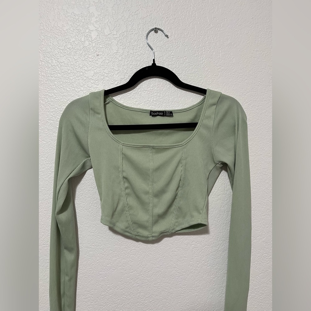 BOOHOO Sage Green Long sleeve, Size M